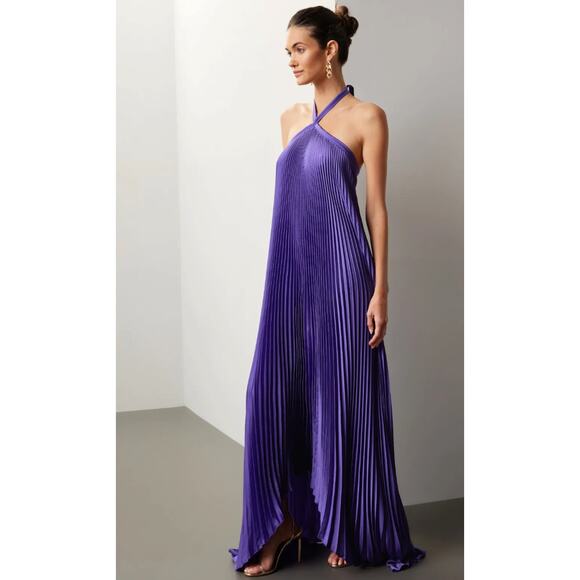 L'IDÉE Déesse Gown in Purple Size 6 - Picture 2 of 11